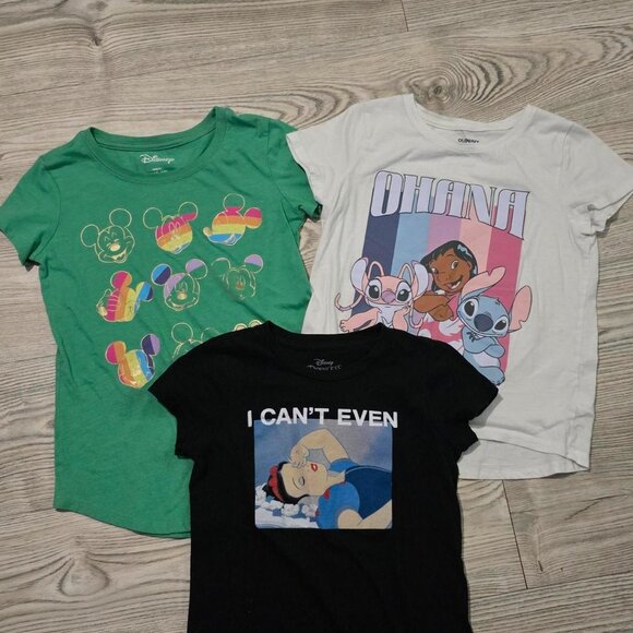 Disney Shirt Bundle of 3 - Snow White, Lilo and Stitch, and Mickey -All Size LG - Picture 1 of 8